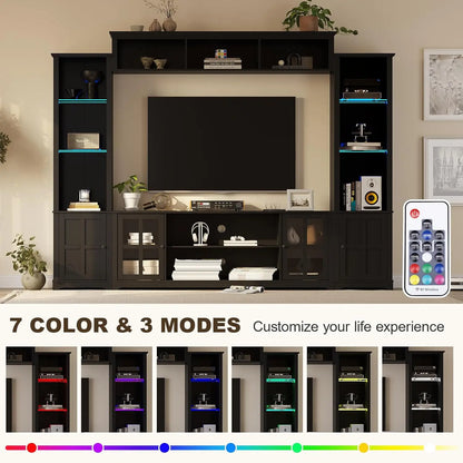 Wall Unit Entertainment Center with Bookshelves