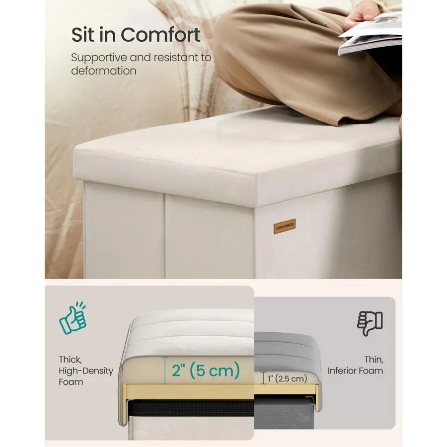 Mazie Collection 30 Inch Ottoman Storage Bench with Flip Lid