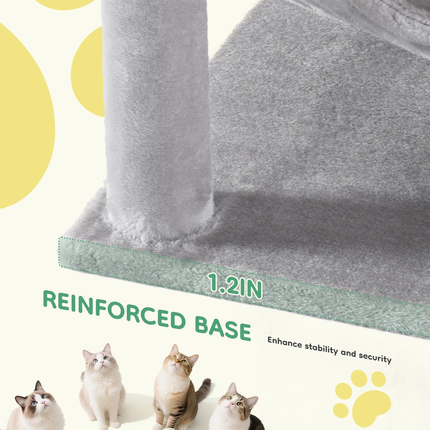 44In Tall Multi-Cat Climbing Tower With Scratching Posts