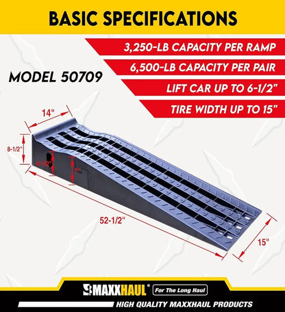 Extendable Car Ramp Set, Maximum Weight Capacity3,250 Per Ramp 6,500 lbs Per Pair