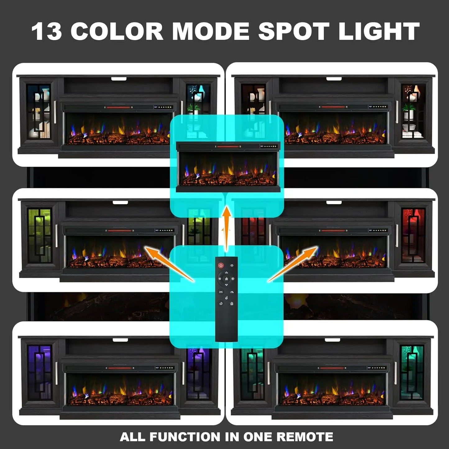 75" Electric Fireplace TV Entertainment Center Console