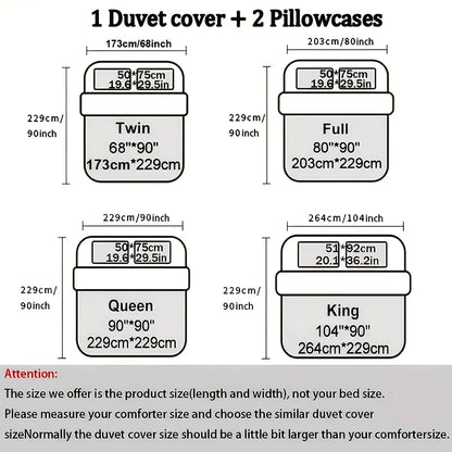 3pcs Polyester Golden Floral Pattern Quilt Cover Set