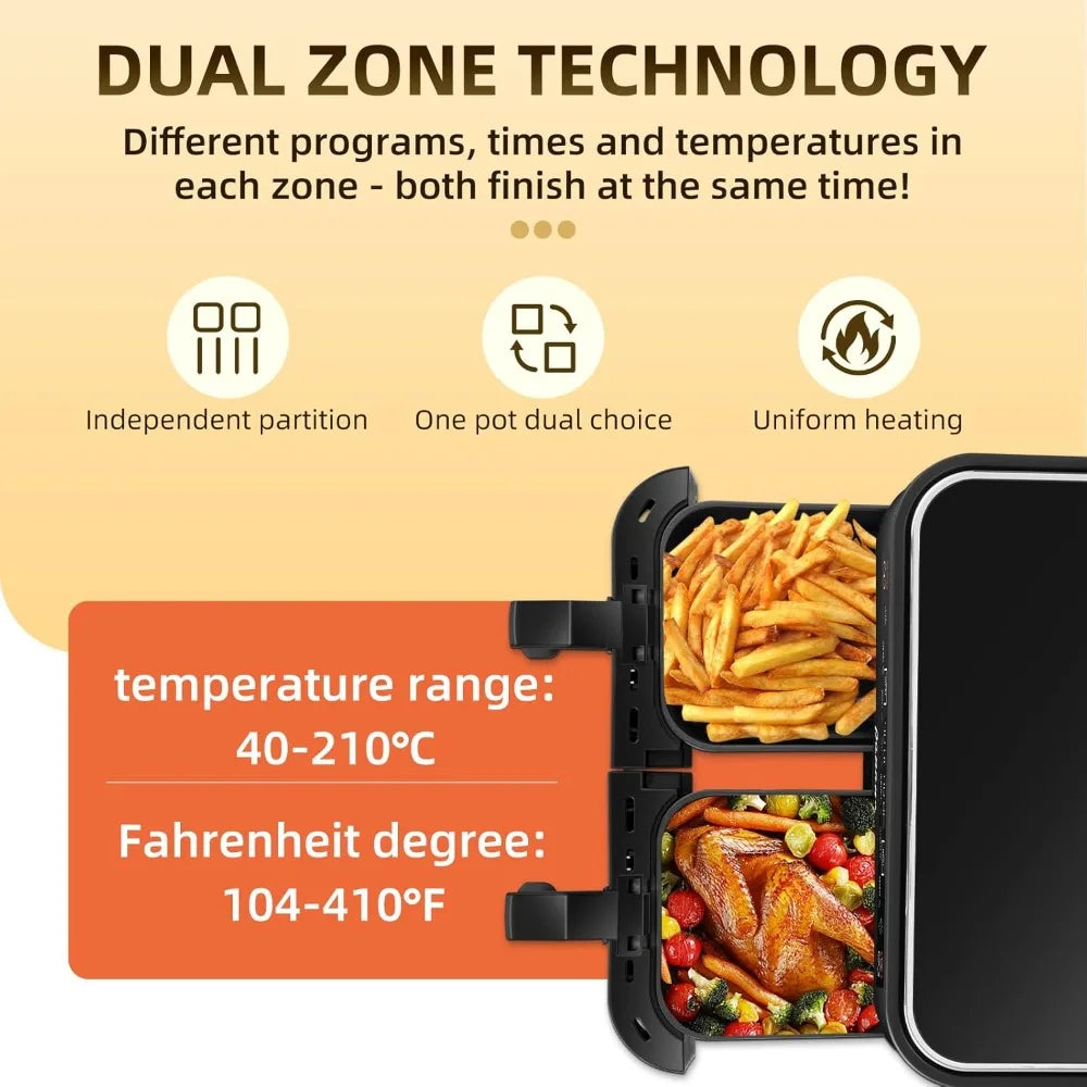 Panana Air Fryer 8.5QT, 6 in 1 Dual Zone, 2 Basket