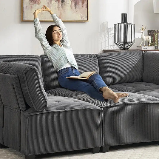Modular Sectional Sofa U-Shaped Couch with Reversible Chaise