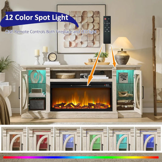 Fireplace  Entertainment Center, Holds up to 80 Inch TV