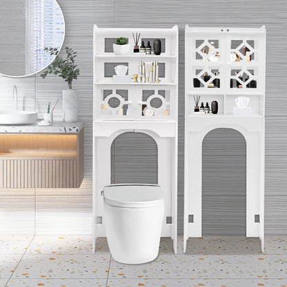 Bathroom Floor Cabinet 4 Tier Over The Toilet Storage Cabinet