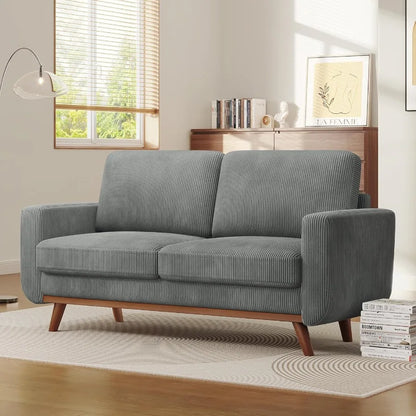 68 Loveseat Sofa Dark Gray Comfy Corduroy