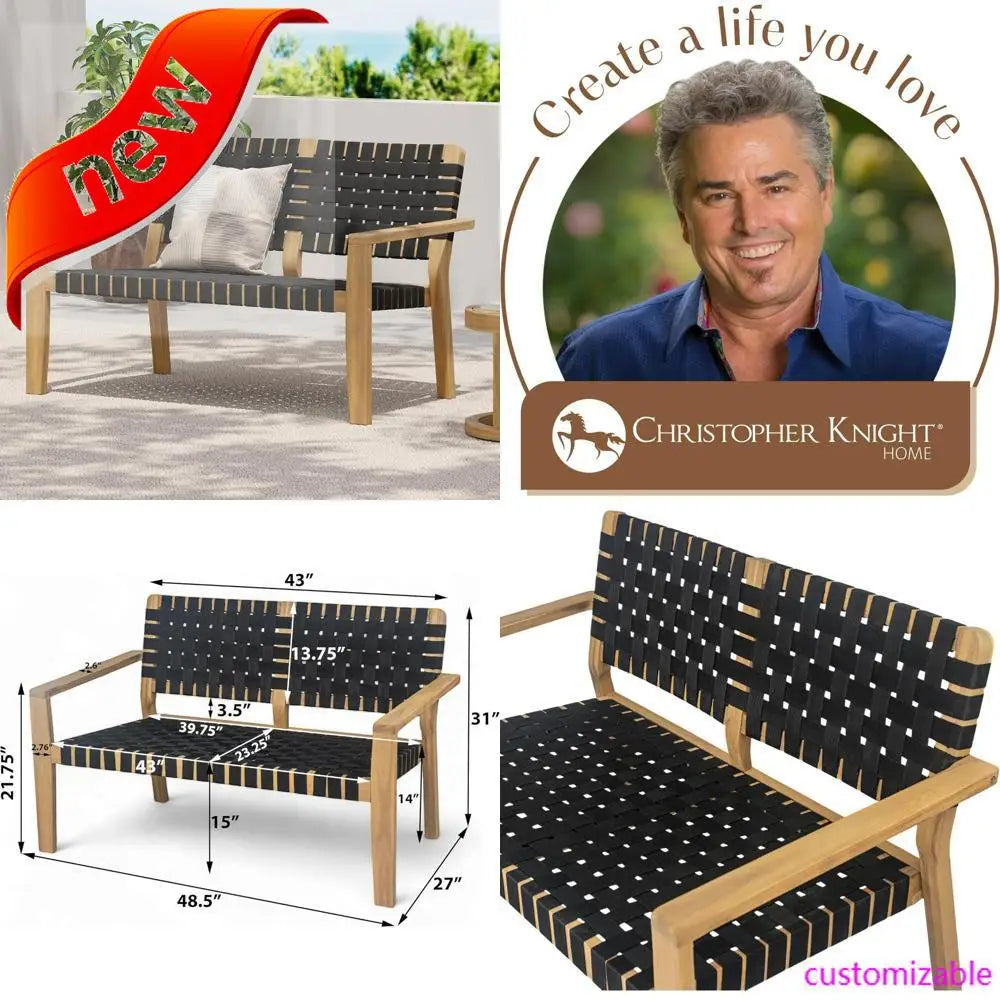 Christopher Knight Home Lenno Acacia Wood Patio Loveseat