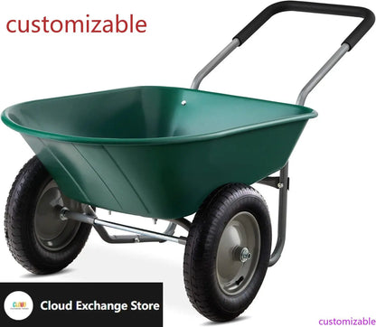 Dual-Wheel Garden Cart w/Built-in Stand