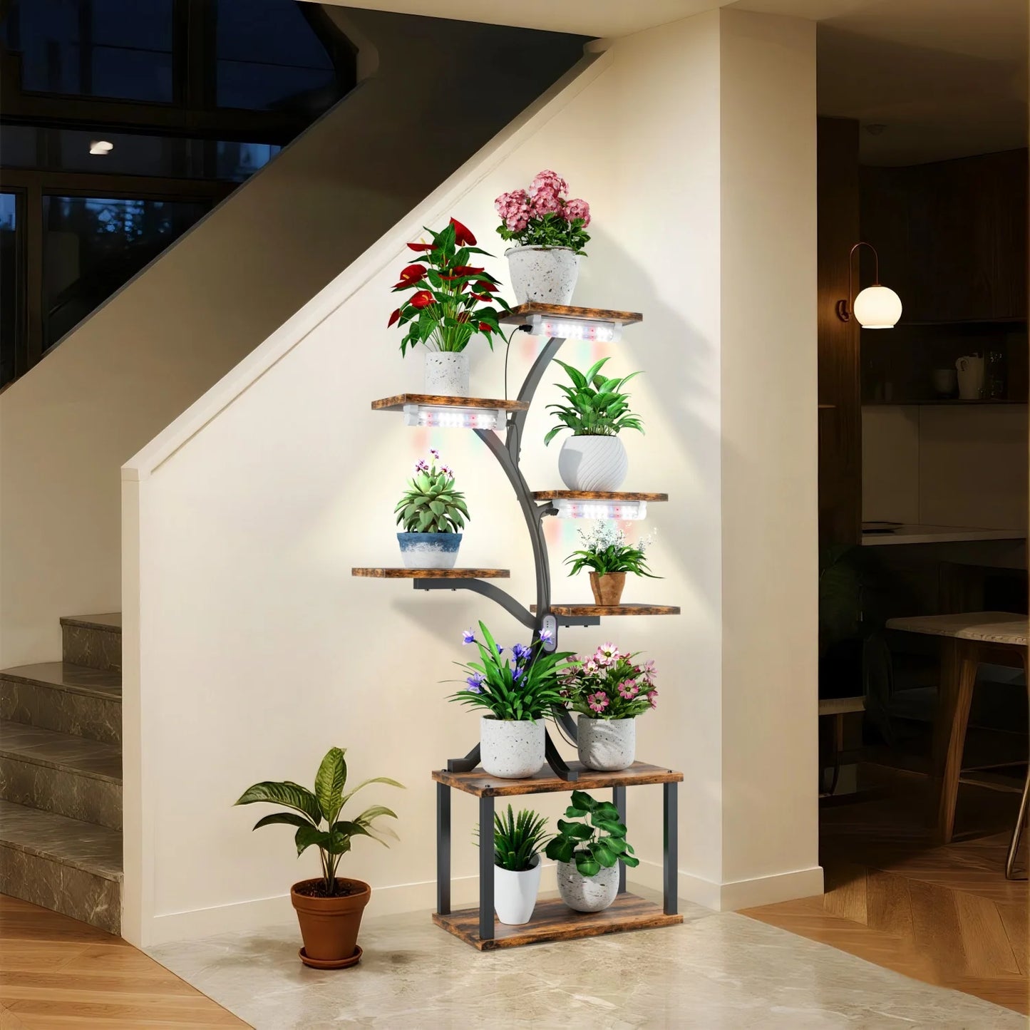 7 Tier Tree Shaped Plant Stand with Lights