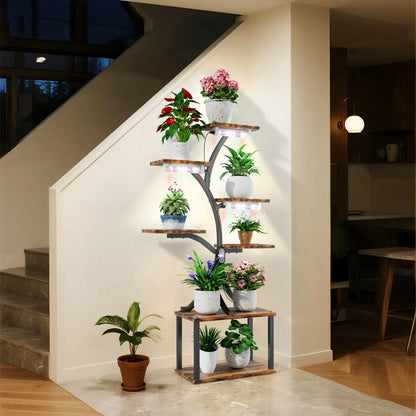 7 Tier Tree Shaped Plant Stand with Lights