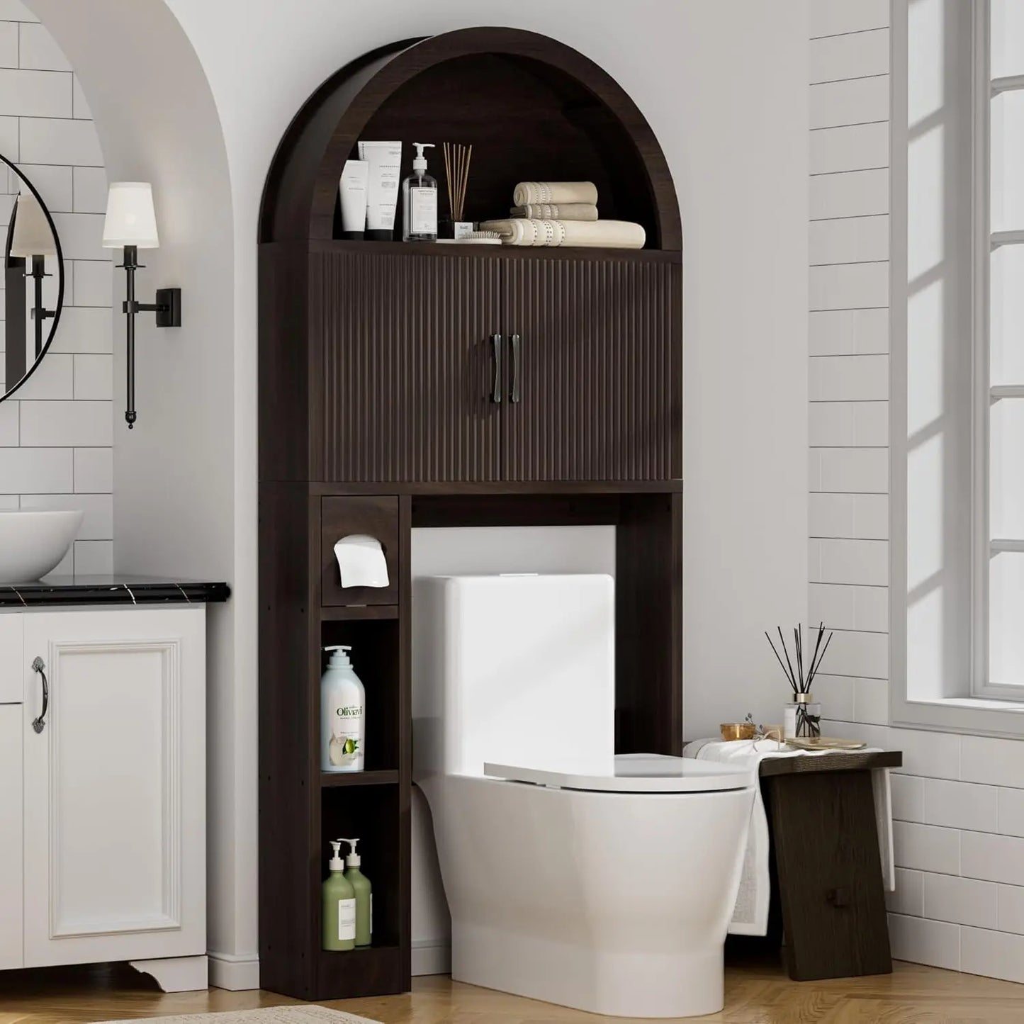 Bathroom Arch Free Standing Over Toilet Cabinet