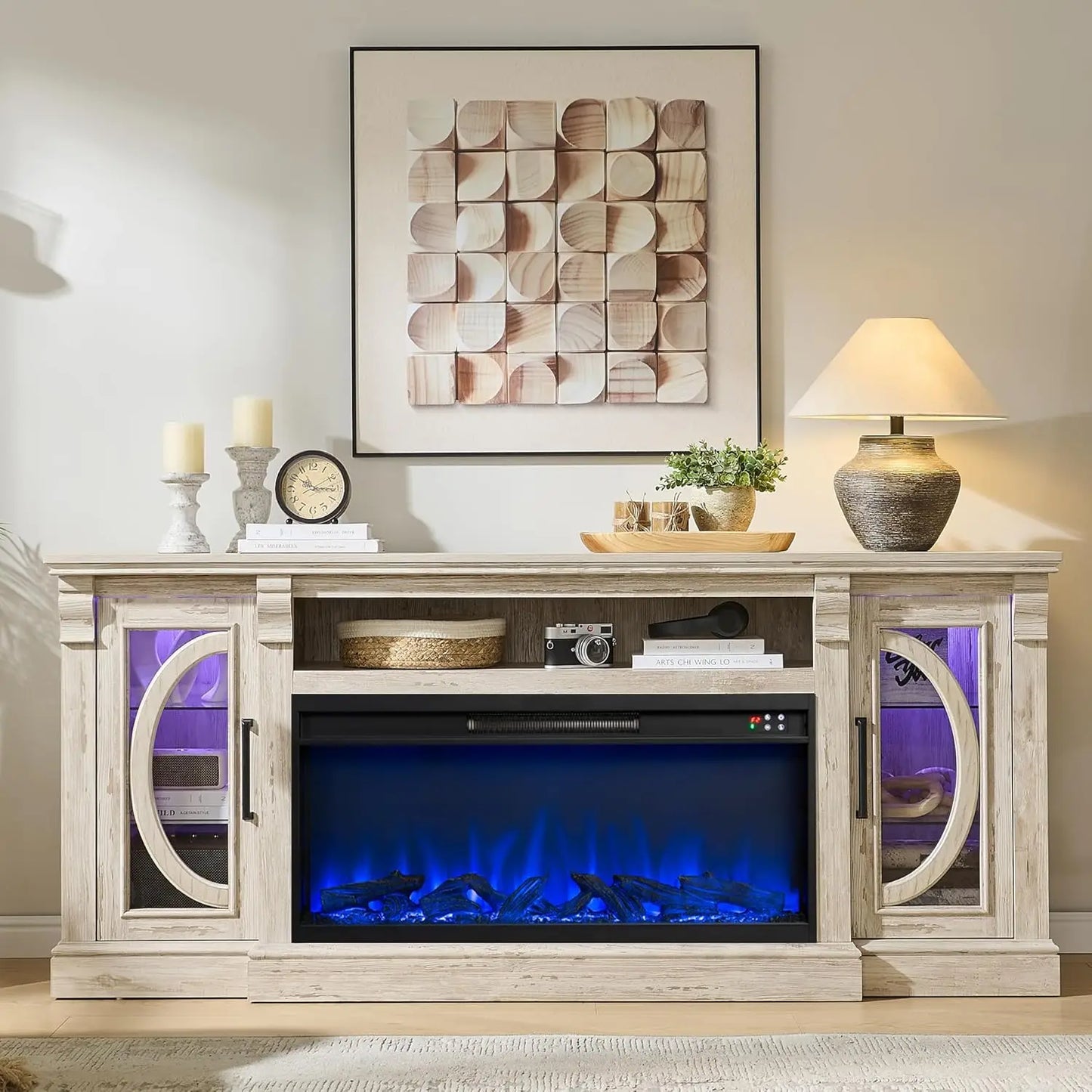Fireplace  Entertainment Center, Holds up to 80 Inch TV