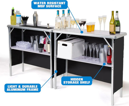 Mobile Bartender Station for Events - Includes Carrying Case