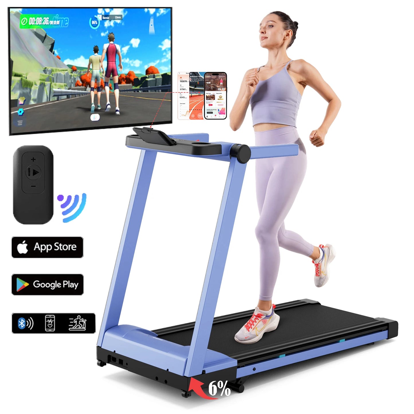 Foldable Incline Home Treadmill Walking Pad