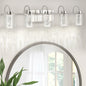Brushed Nickel Bathroom Over Mirror Vanity Light with Crystal Bubble