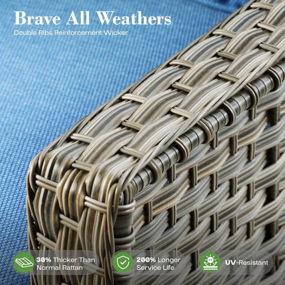 5 Piece Rattan Wicker Outdoor Patio Furniture Set