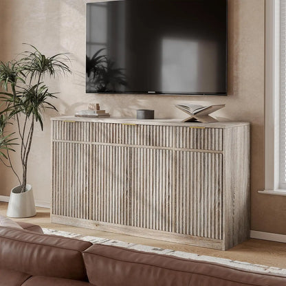 Large Fluted Buffet Cabinet with Storage