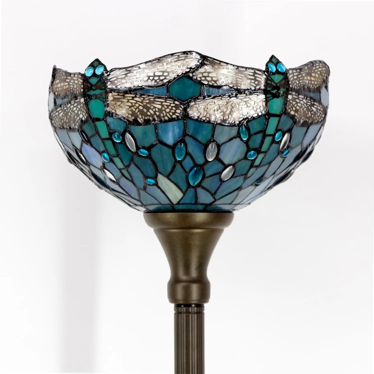 WERFACTORY Tiffany Floor Lamp Sea Blue Stained Glass