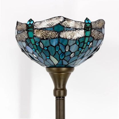 WERFACTORY Tiffany Floor Lamp Sea Blue Stained Glass