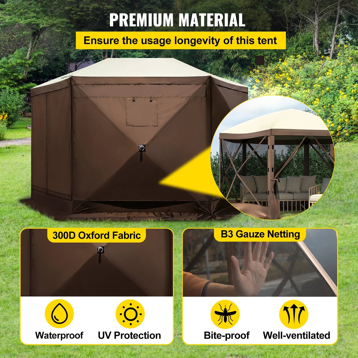 10'x10' Pop-up Camping Gazebo Canopy Shelter