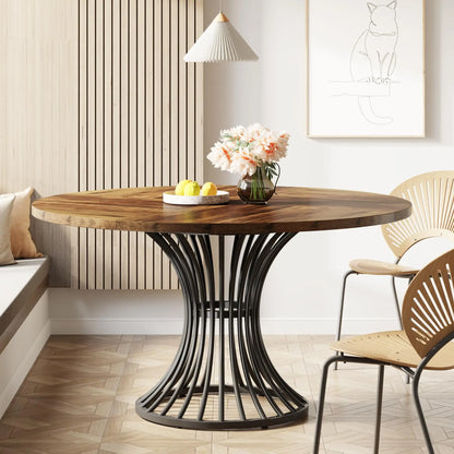 Round Farmhouse  Dining Table for 4-6 People