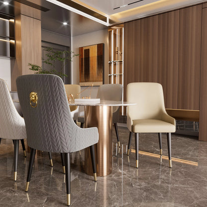Modern PU Leather Set of 2 Dining Chairs