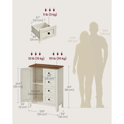 LIRY Collection Storage Cabinet with 4 Drawers