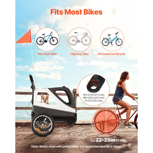 Dog Bike Trailer Supports up to 100 lbs with Quick Release Wheel