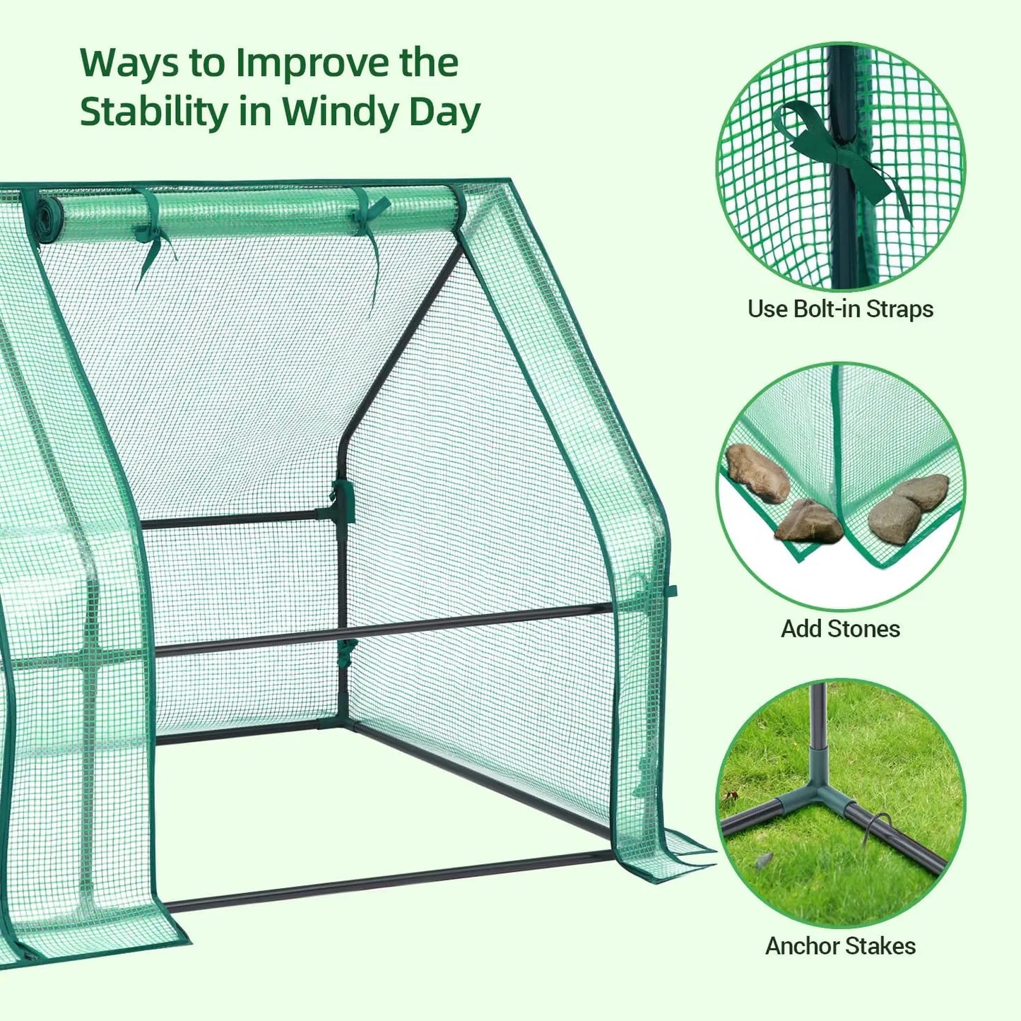 8x4ft Galvanized Raised Garden Bed with Greenhouse Cover