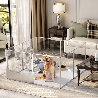 1Pc Large Indoor Acrylic Dog Playpen Cage, Whelping Pen