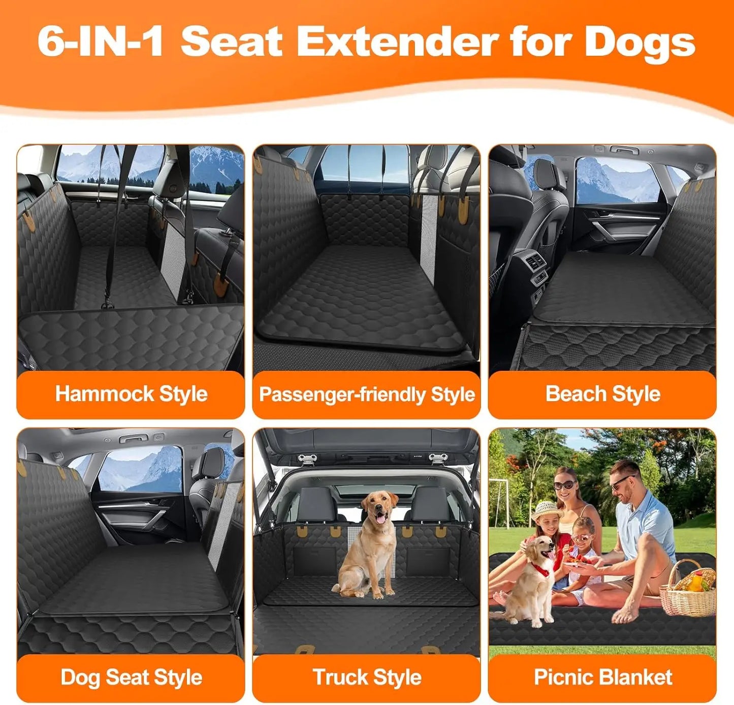 Waterproof Foldable Dog Back Car Seat Protector