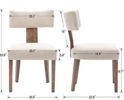 Modern Dining Chairs Set of 4, Upholstered Side Chairs with Wood Legs