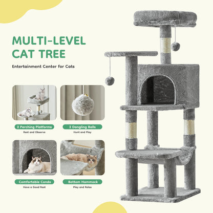 44In Tall Multi-Cat Climbing Tower With Scratching Posts