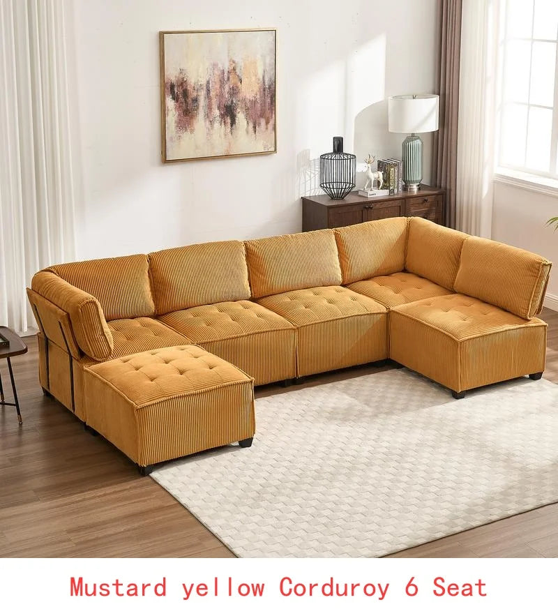 Modular Sectional Sofa U-Shaped Couch with Reversible Chaise