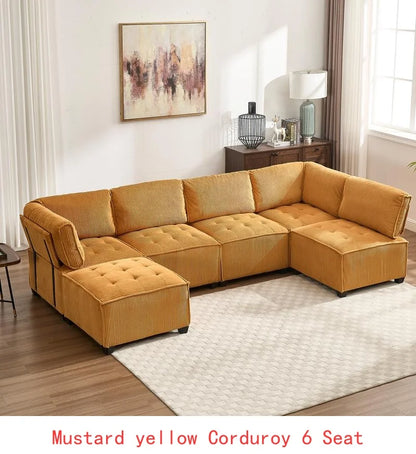 Modular Sectional Sofa U-Shaped Couch with Reversible Chaise