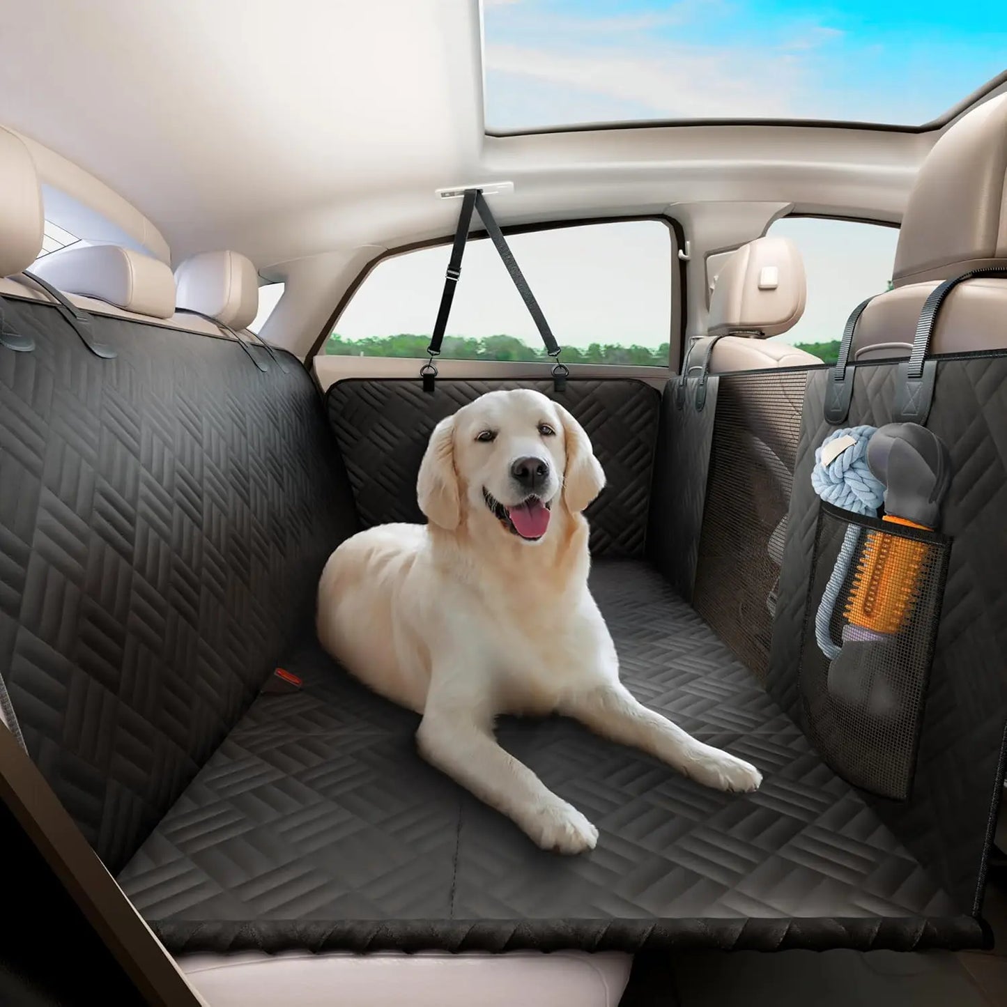 Dog Hard Bottom Rear Car Seat Cover For Cars and SUVs
