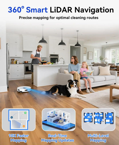 Robot Vacuum & Mop with 90-Day Self-Emptying