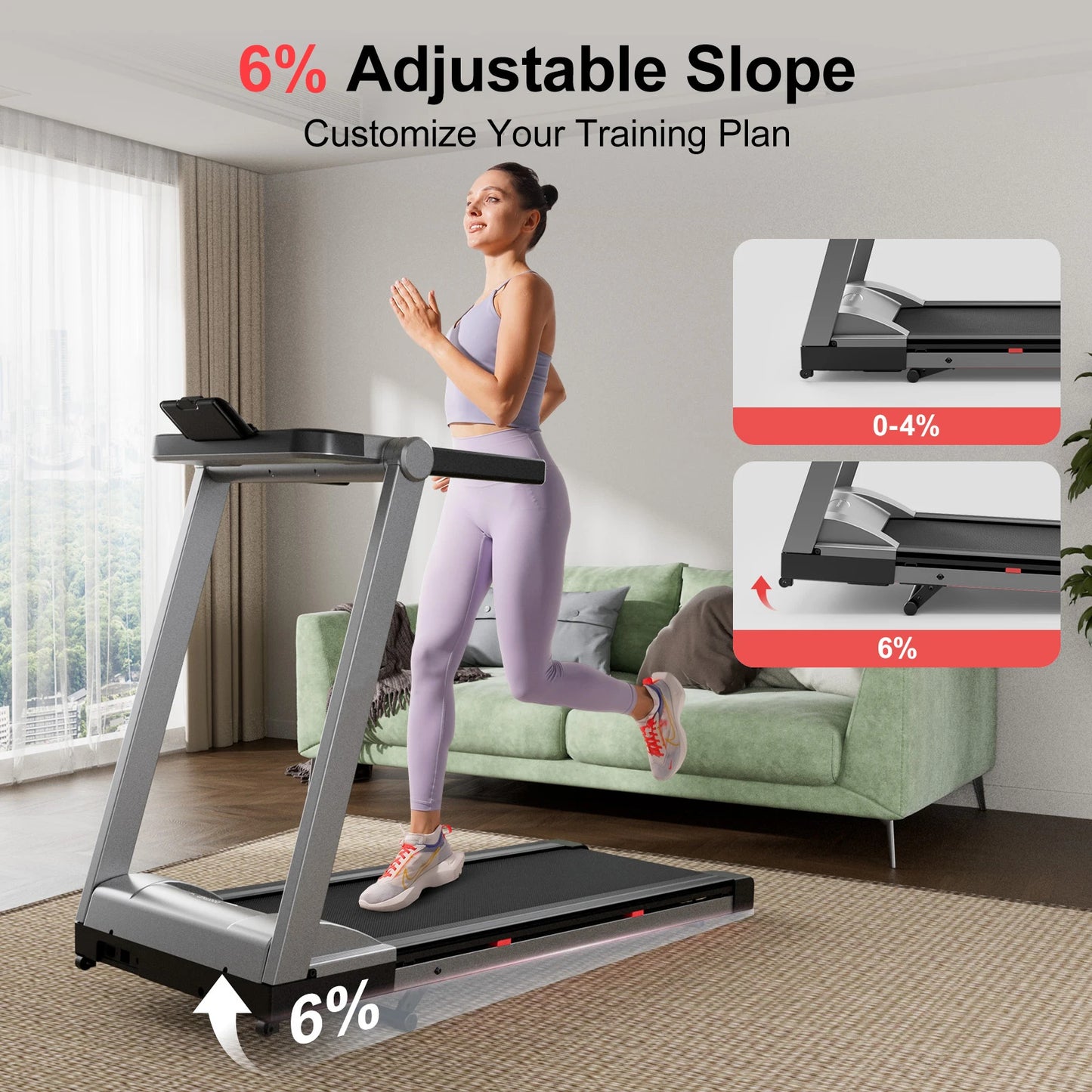 Foldable Incline Home Treadmill Walking Pad