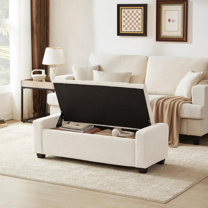 Upholstered Storage Ottoman Bench