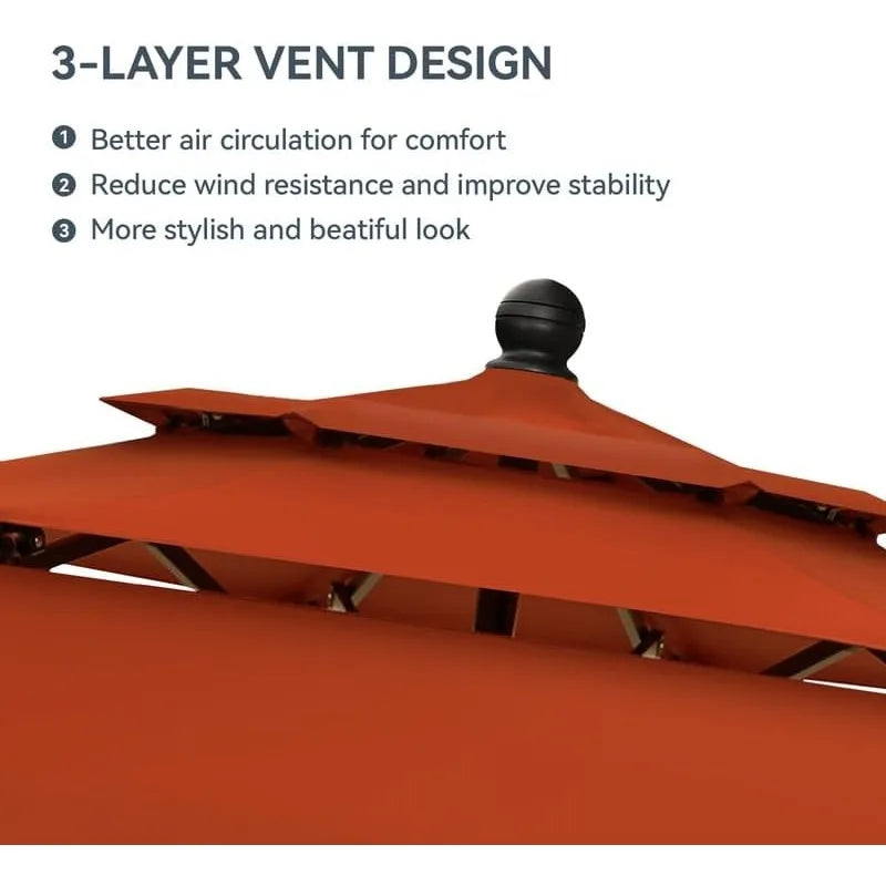10ft Auto-Tilt Outdoor Patio Umbrella