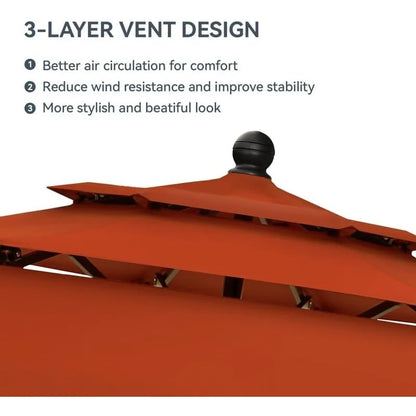10ft Auto-Tilt Outdoor Patio Umbrella
