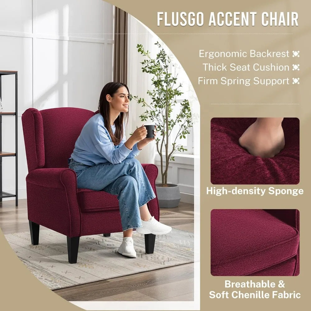 Modern  Chenille Fabric Accent Armchair