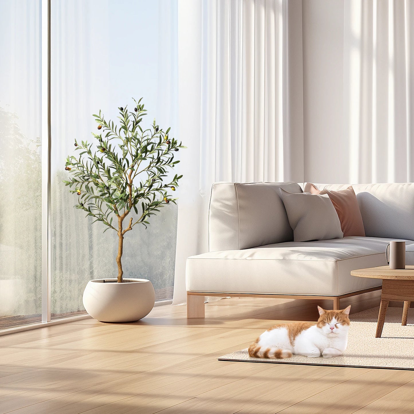 1Pc/2Pcs Artificial Olive Tree 4ft / 5ft / 6ft