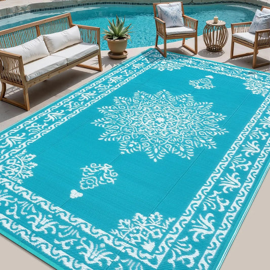 8x10 Waterproof Reversible UV Resistant Outdoor Rug