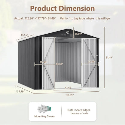 10x12 FT Metal Outdoor Storage Shed