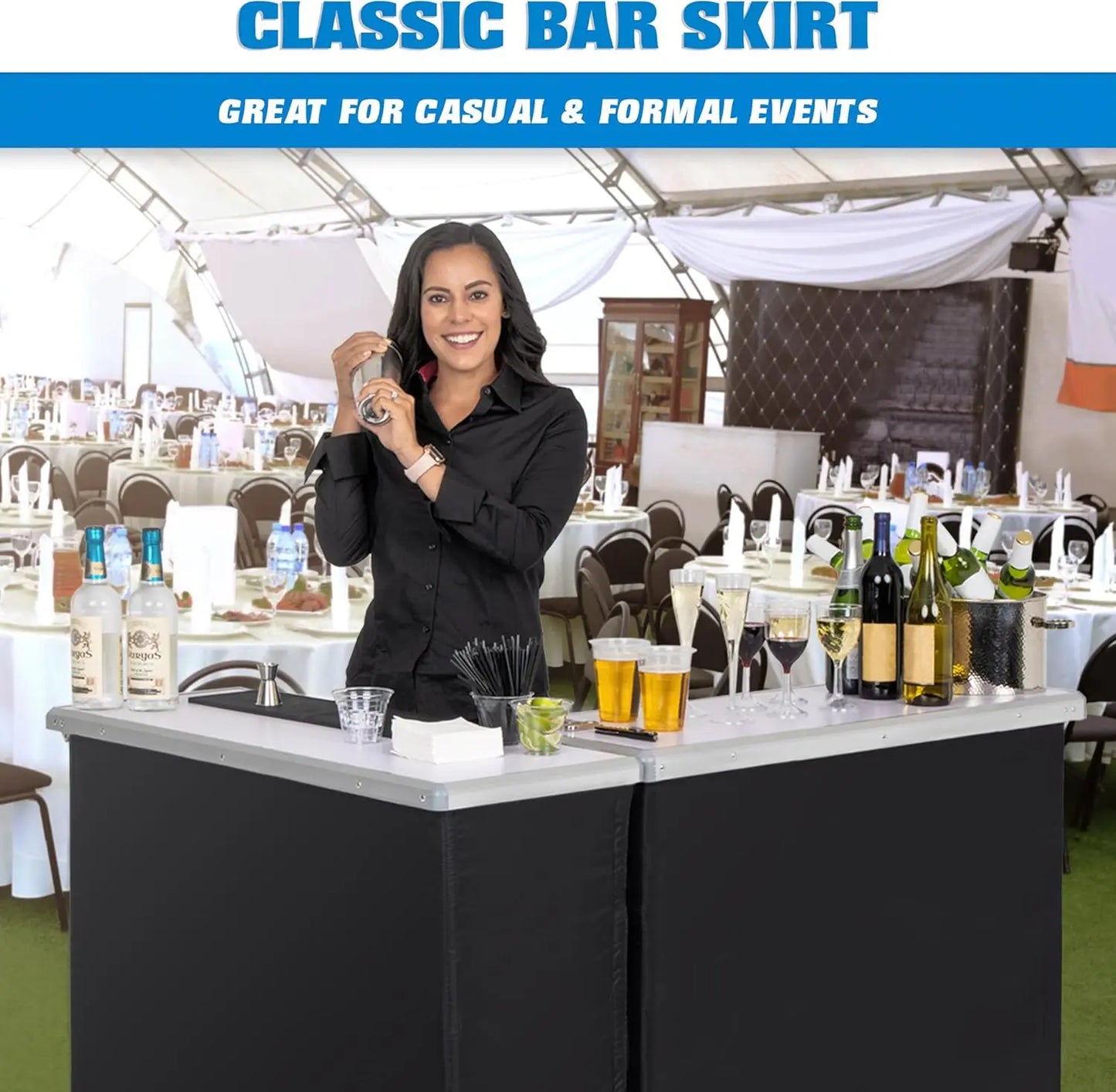 Mobile Bartender Station for Events - Includes Carrying Case