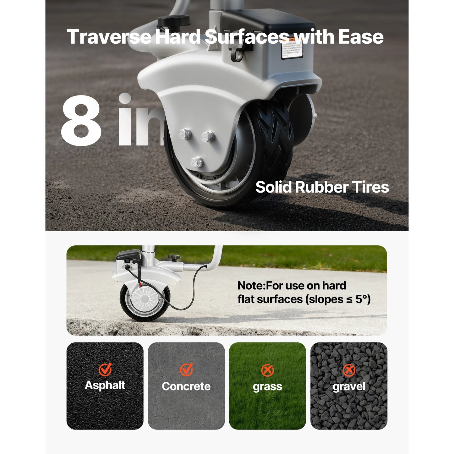 Electric Trailer Dolly 5500lbs, 2V Motorized Jockey Wheel