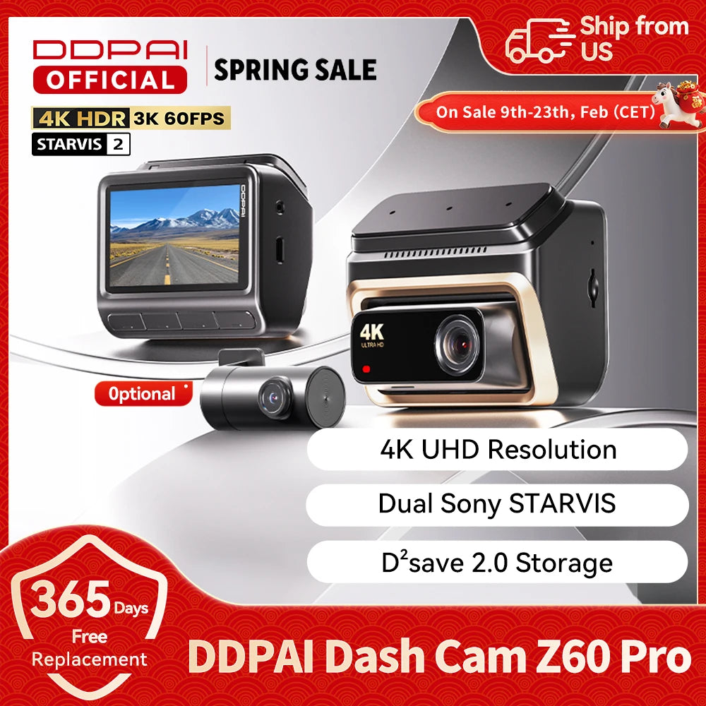 Dash Cam Z60 Pro Support Front and Rear Car Camera