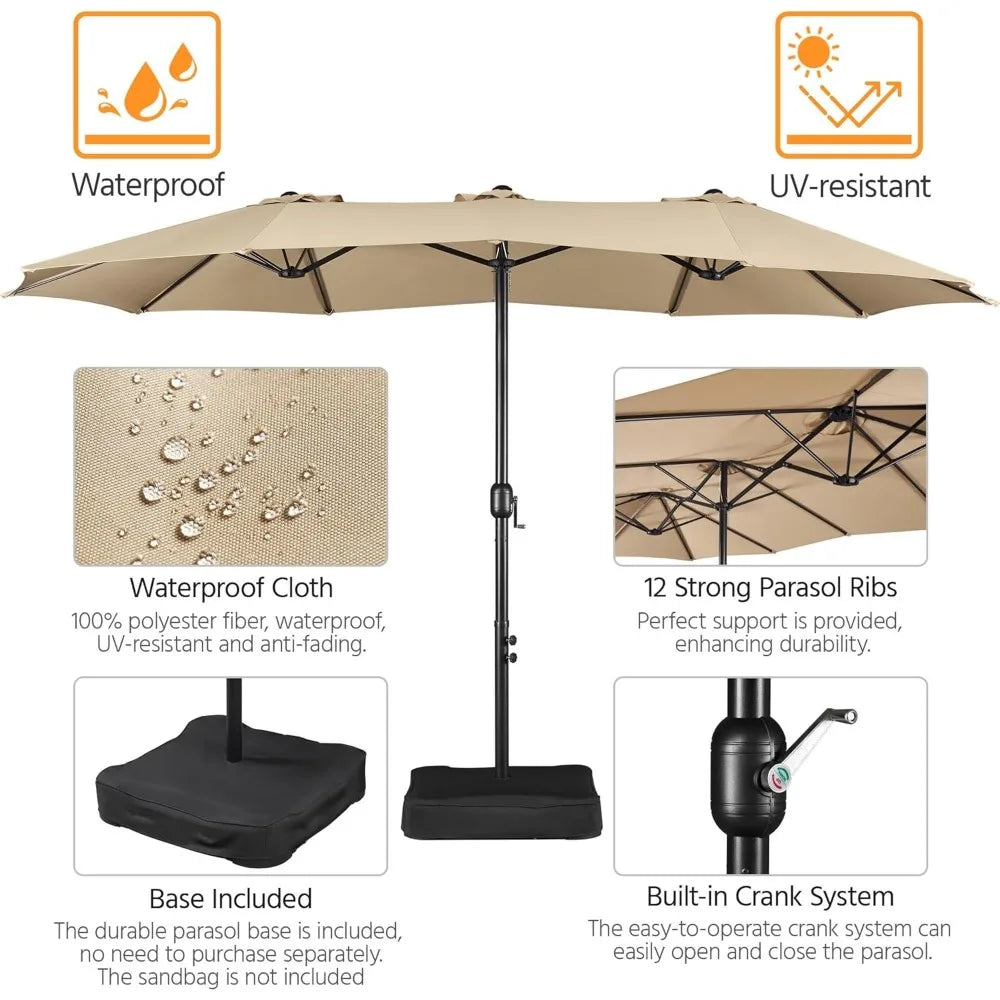 13 ft Triple-size Patio Umbrella w/Base Included